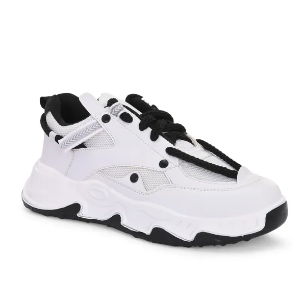White_Mesh_And_Airmix_Lace_Ups_Sports_Shoes_For_Men