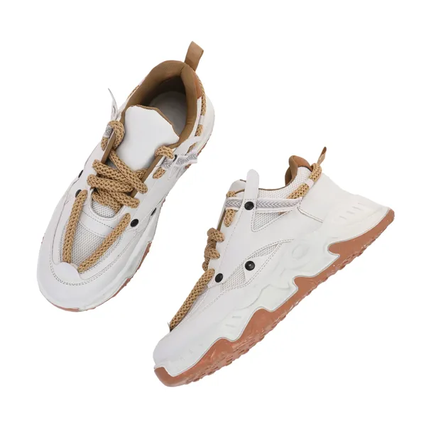 White_Mesh_And_Airmix_Lace_Ups_Sports_Shoes_For_Men