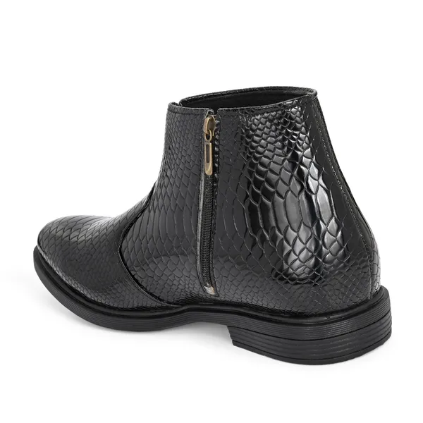 Black_Leatherette_And_Pu_Zip_Boots_For_Men
