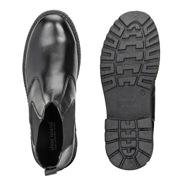 Black_Leatherette_And_Pu_Slip_On_Boots_For_Men