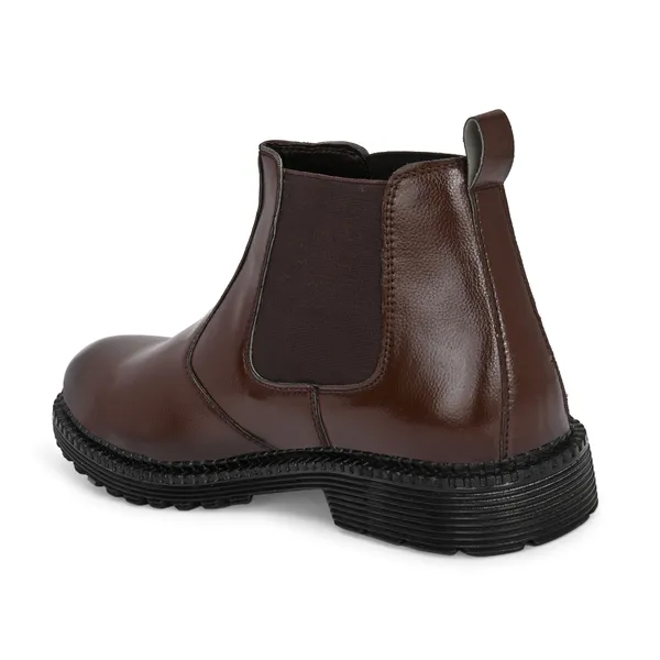 Brown_Leatherette_And_Pu_Slip_On_Boots_For_Men