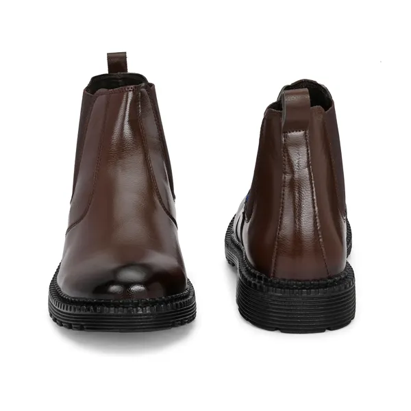 Brown_Leatherette_And_Pu_Slip_On_Boots_For_Men