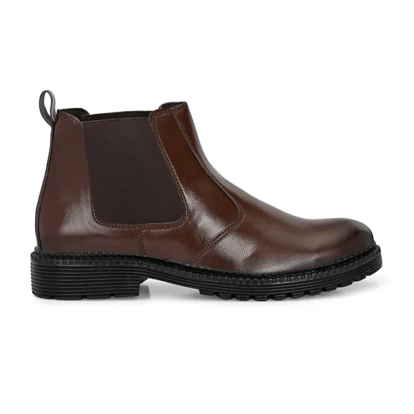 Brown_Leatherette_And_Pu_Slip_On_Boots_For_Men
