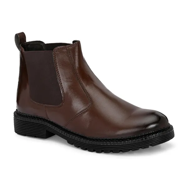 Brown_Leatherette_And_Pu_Slip_On_Boots_For_Men