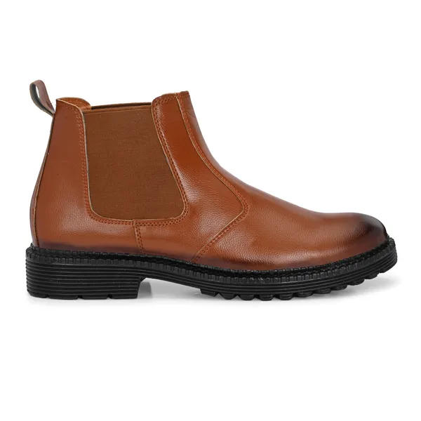 Tan_Brown_Leatherette_And_Pu_Slip_On_Boots_For_Men