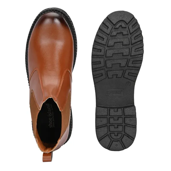 Tan_Brown_Leatherette_And_Pu_Slip_On_Boots_For_Men
