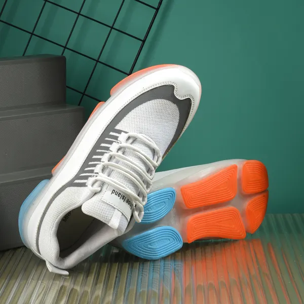 White_Mesh_And_Airmix_Lace_Ups_Sports_Shoes_For_Men