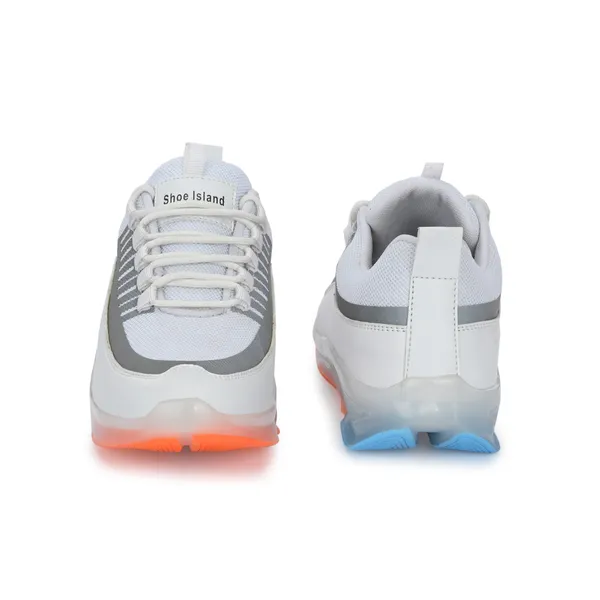White_Mesh_And_Airmix_Lace_Ups_Sports_Shoes_For_Men