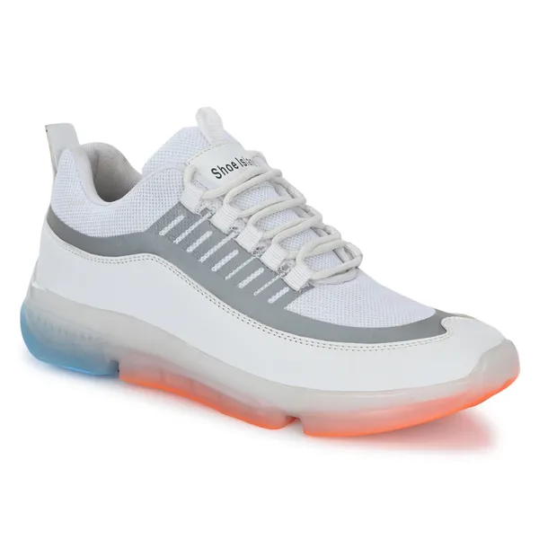 White_Mesh_And_Airmix_Lace_Ups_Sports_Shoes_For_Men