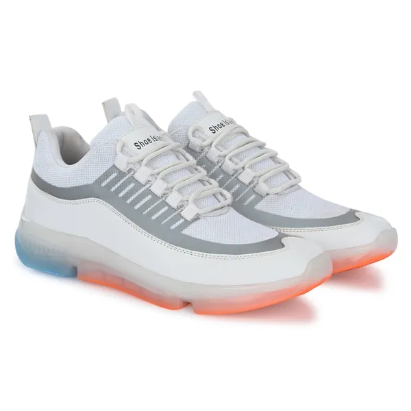 White_Mesh_And_Airmix_Lace_Ups_Sports_Shoes_For_Men