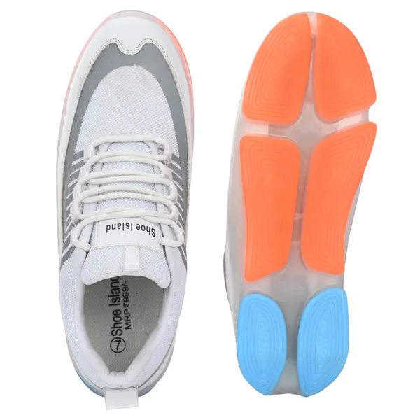 White_Mesh_And_Airmix_Lace_Ups_Sports_Shoes_For_Men