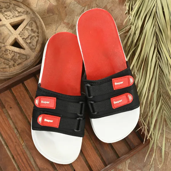 Red_Silicon_Strap_And_Pvc_Slip_On_Sliders_For_Men