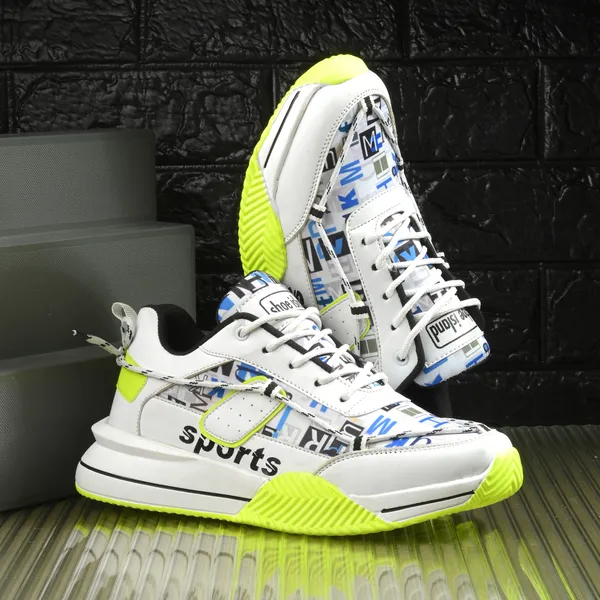 White_Synthetic_And_Airmix_Lace_Ups_Sneakers_For_Men