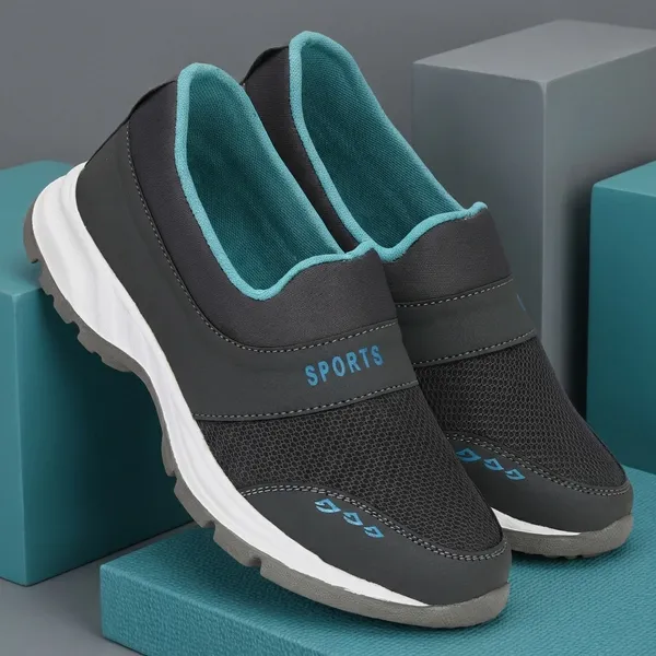 Grey_Mesh_And_Airmix_Slip_On_Sports_Shoes_For_Men