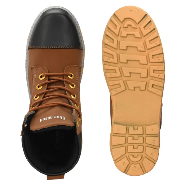Brown_Synthetic_Leather_And_Airmix_Lace_Ups_Boots_For_Men
