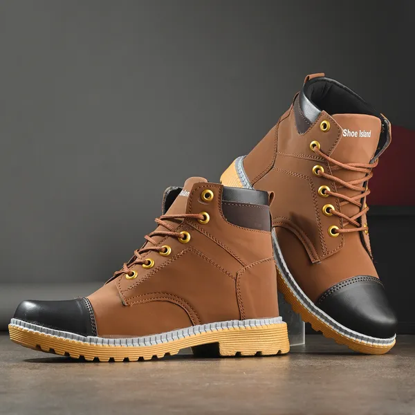 Brown_Synthetic_Leather_And_Airmix_Lace_Ups_Boots_For_Men