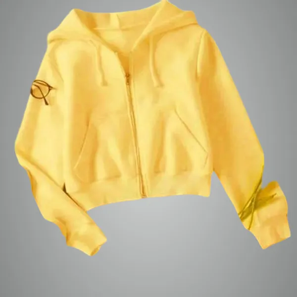 Yellow_Cotton_Blend_Hoodie_/_Sweatshirt_For_Women