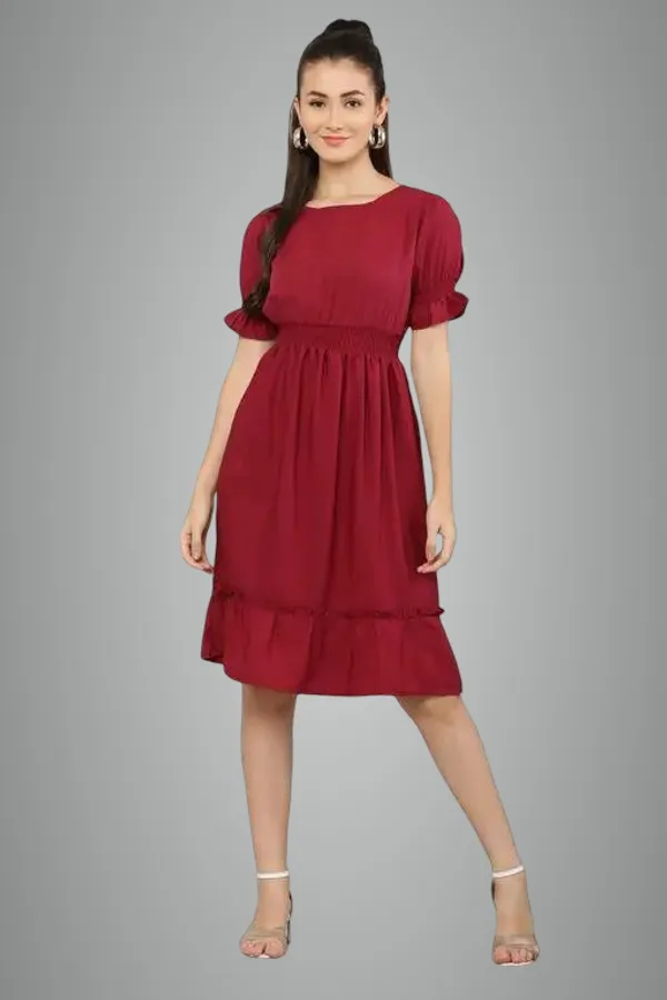 Maroon_Crepe_consize_Dress_For_Women