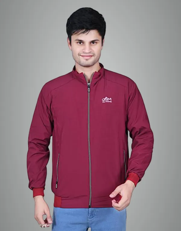 Maroon_Polyester_Windcheater_Jacket_For_Men