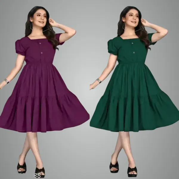 Purple_And_Green_Crepe_Dress_For_Women