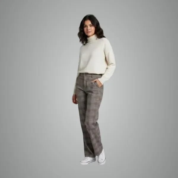 White_Cotton_Blend_Pants_For_Women