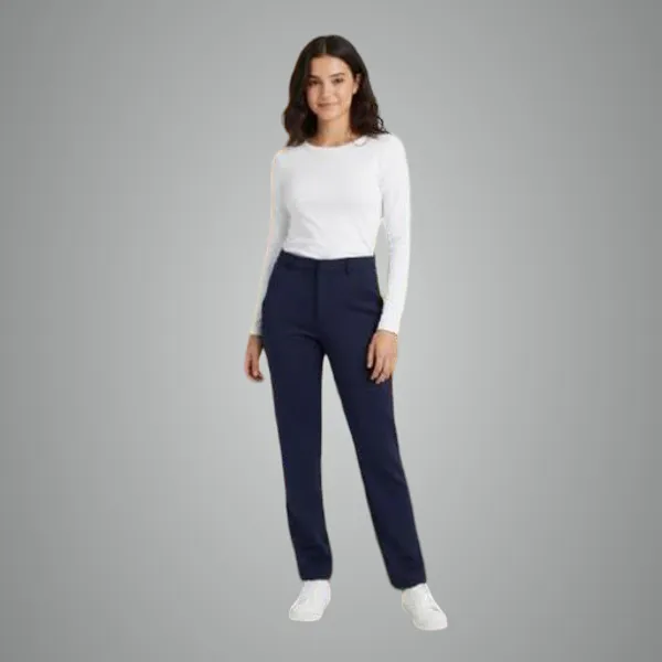 Blue_Cotton_Blend_Pants_For_Women