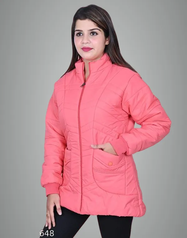 Peach_Polyester_Winter_Jacket_For_Women