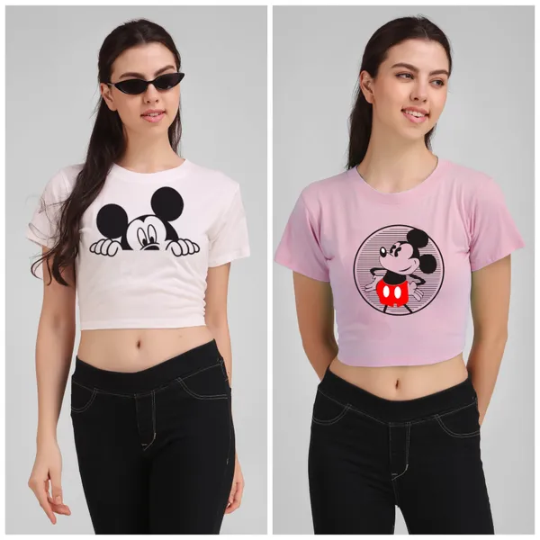 White_Cotton_Premium_Crop_Printed_T-Shirt_For_Women