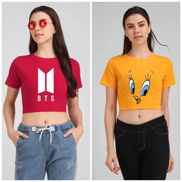 Red_Cotton_Premium_Crop_Printed_T-Shirt_For_Women