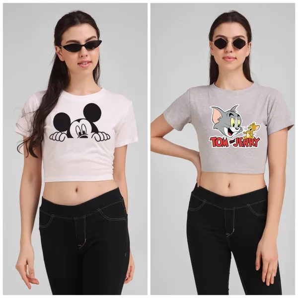 Red_Cotton_Premium_Crop_Printed_T-Shirt_For_Women