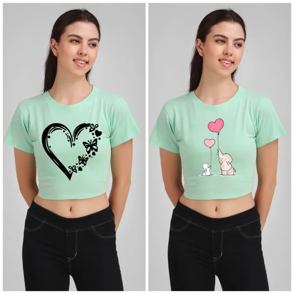 Green_Cotton_Premium_Crop_Printed_T-Shirt_For_Women