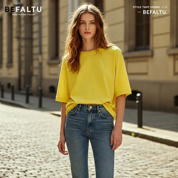 Yellow_Cotton_Premium_Oversized_Street_Style_Fit_T-Shirt_For_Women