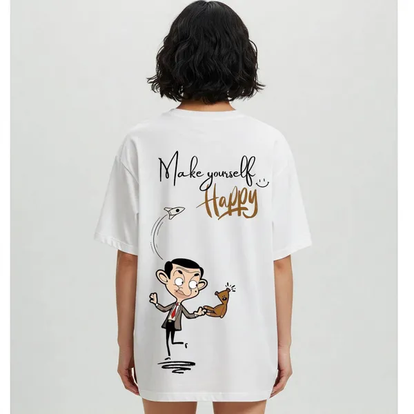 White_Cotton_Premium_Make_Yourself_Happy_Oversized_Graphic_T-Shirt_For_Women