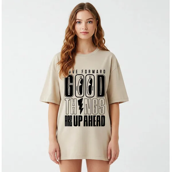 Yellow_Cotton_Premium_Motivational_Slogan_Move_Forward_Good_Things_T-Shirt_For_Women
