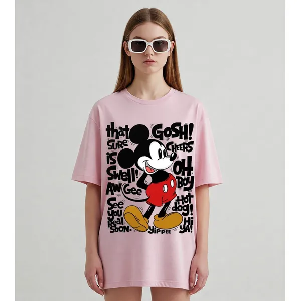 Pink_Cotton_Premium_Mickey_Mouse_Disney_Tee_T-Shirt_For_Women