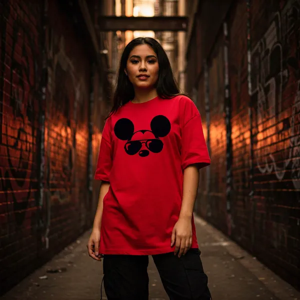 Red_Cotton_Premium_Cool_Mickey_Disney_Tee_T-Shirt_For_Women
