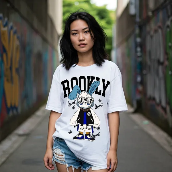 White_Cotton_Premium_Brooklyn_Bunny_Graphic_Tee_T-Shirt_For_Women