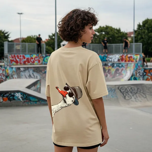 Beige_Cotton_Premium_Cool_Goose_Graphic_Tee_T-Shirt_For_Women