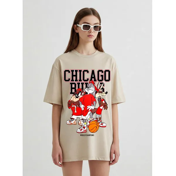 Beige_Cotton_Premium_Looney_Tunes_Chicago_Bulls_Cartoon_Tee_T-Shirt_For_Women
