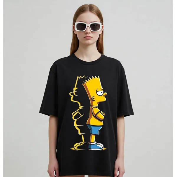Black_Cotton_Premium_Bart_Simpson_Cartoon_Tee_T-Shirt_For_Women