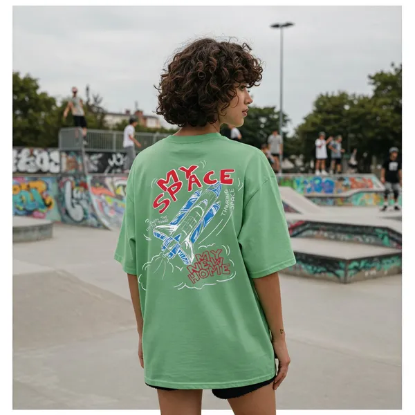Green_Cotton_Premium_My_Space_My_New_Home_Graphic_Tee_T-Shirt_For_Women