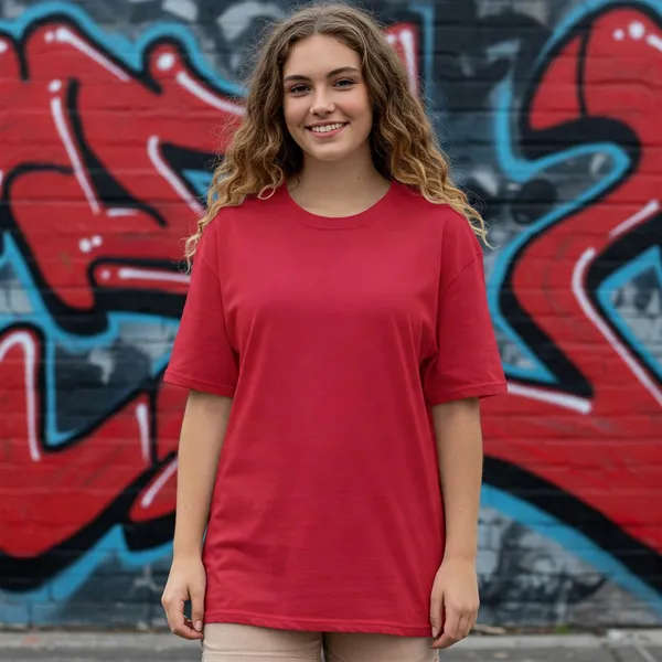 Red_Cotton_Premium_Plain_Oversized_Basic_Solid_Tee_T-Shirt_For_Women