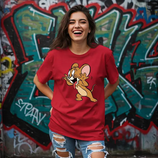 Red_Cotton_Premium_Happy_Jerry_Cartoon_Tee_T-Shirt_For_Women