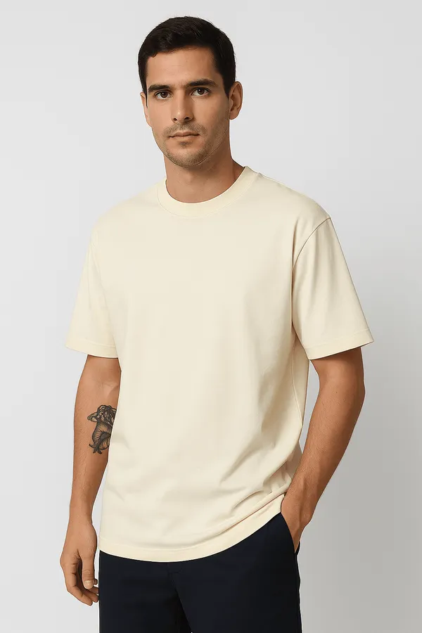 Cream_Cotton_Premium_Plain_Oversized_Minimalist_Basic_Tee_T-Shirt_For_Men