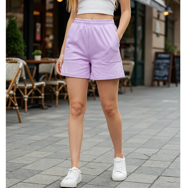 Lavender_Cotton_Premium_Lilac_Oversized_Cotton_Shorts_For_Women