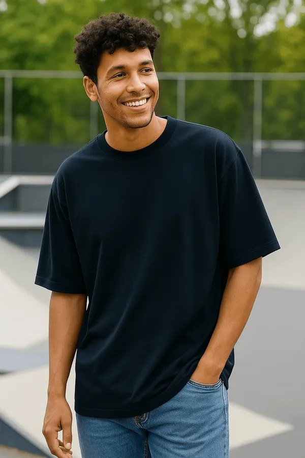 Navy_Blue_Cotton_Premium_Oversized_Cotton_T-Shirt_For_Men