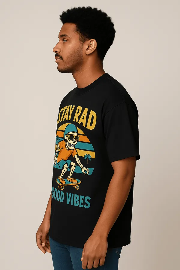 Black_Cotton_Premium_Stay_Rad_Good_Vibes_Graphic_T-Shirt_For_Men