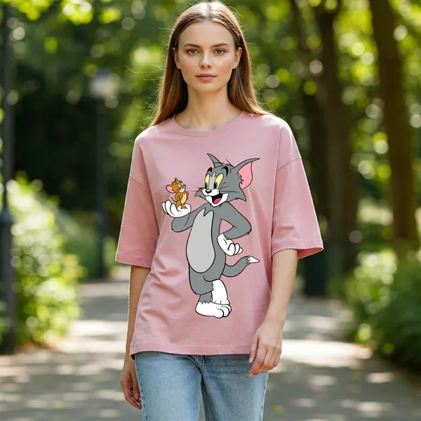 Pink_Cotton_Premium_Tom_And_Jerry_Graphic_Oversized_T-Shirt_For_Women