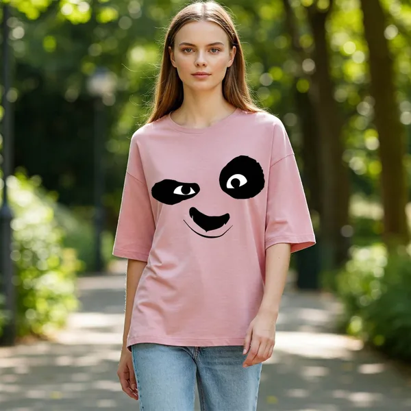 Pink_Cotton_Premium_Panda_Face_Graphic_Oversized_T-Shirt_For_Women