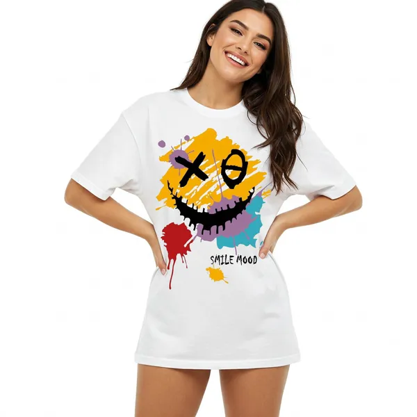 White_Cotton_Premium_Smile_Mood_Graphic_Oversized_T-Shirt_For_Women